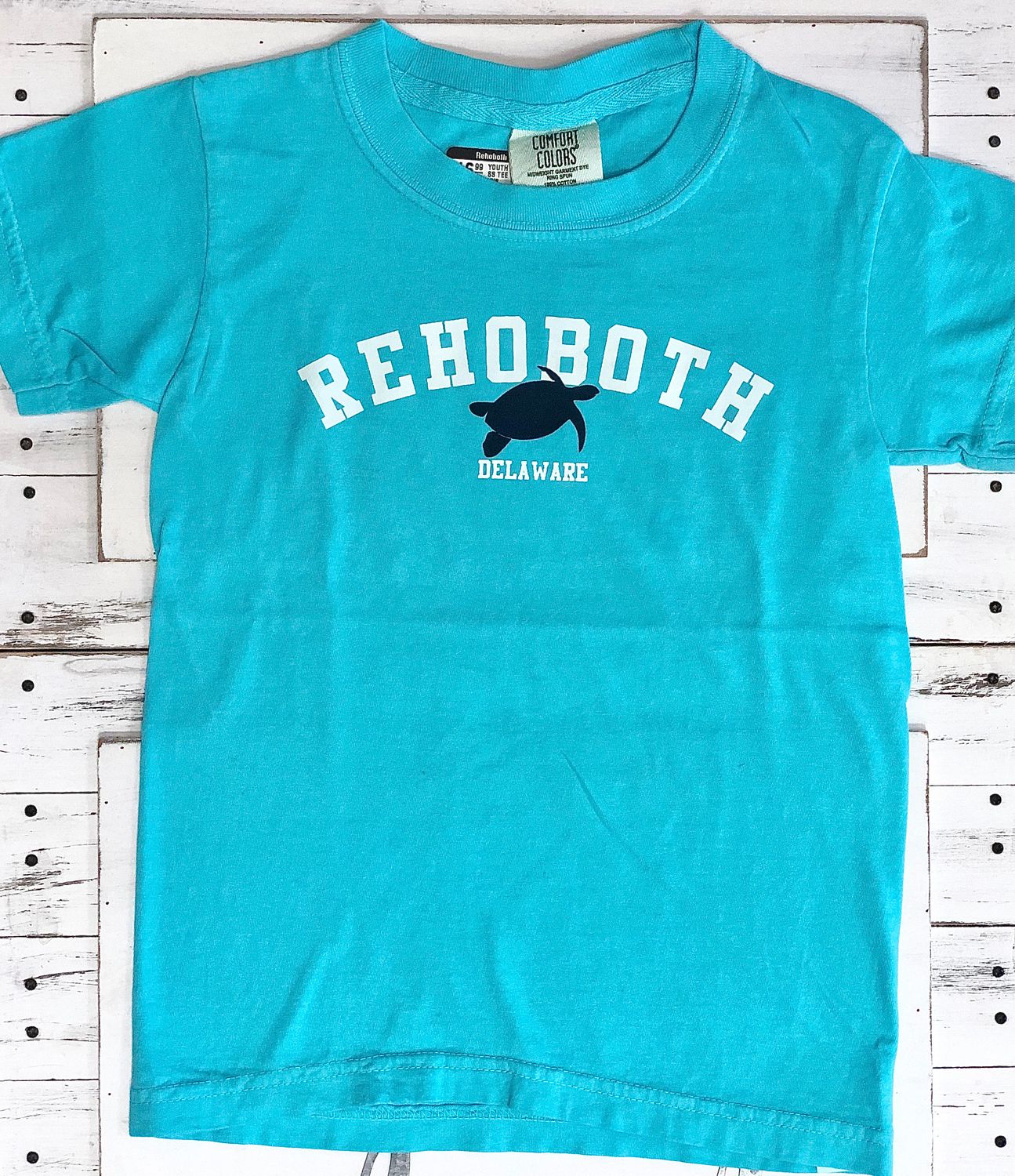 YOUTH CLASSIC BEACH SS TEE LAGOON TURTLE, Size: XXS