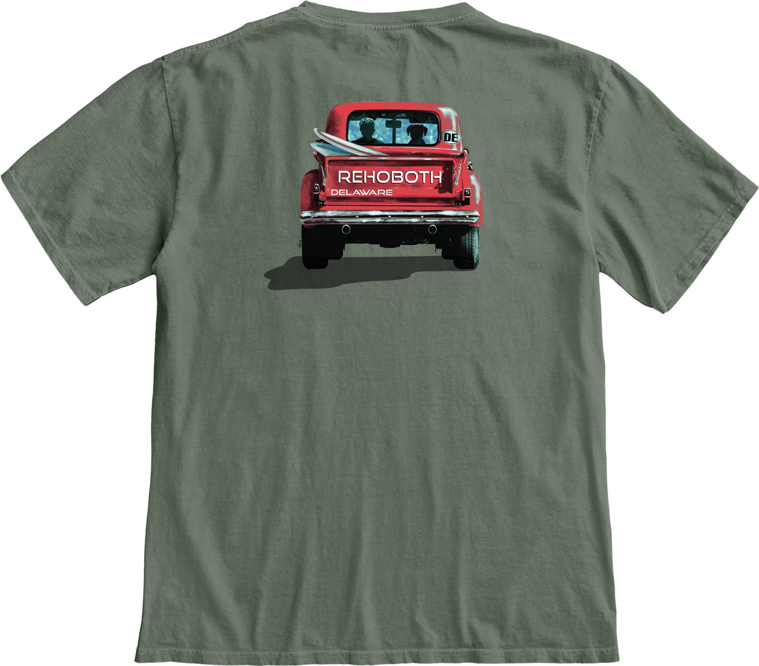 ESCAPE BUDDIES SURF SS TEE, Color: OLIVE GREEN, Size: S