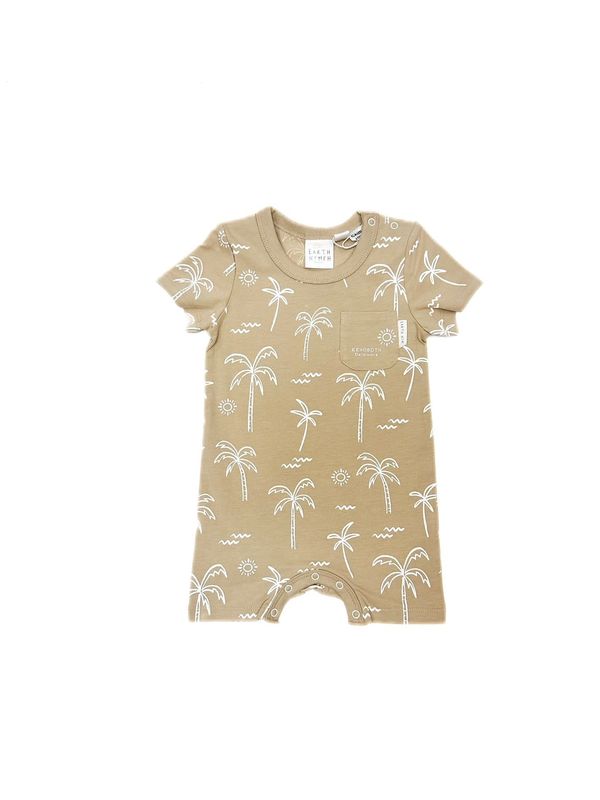 NEUTRAL SCENIC PALMS ONESIE