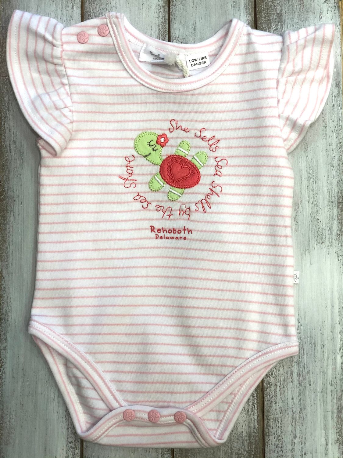 SEA SHELLS TURTLE ONESIE, Size: 0-3 MONTHS