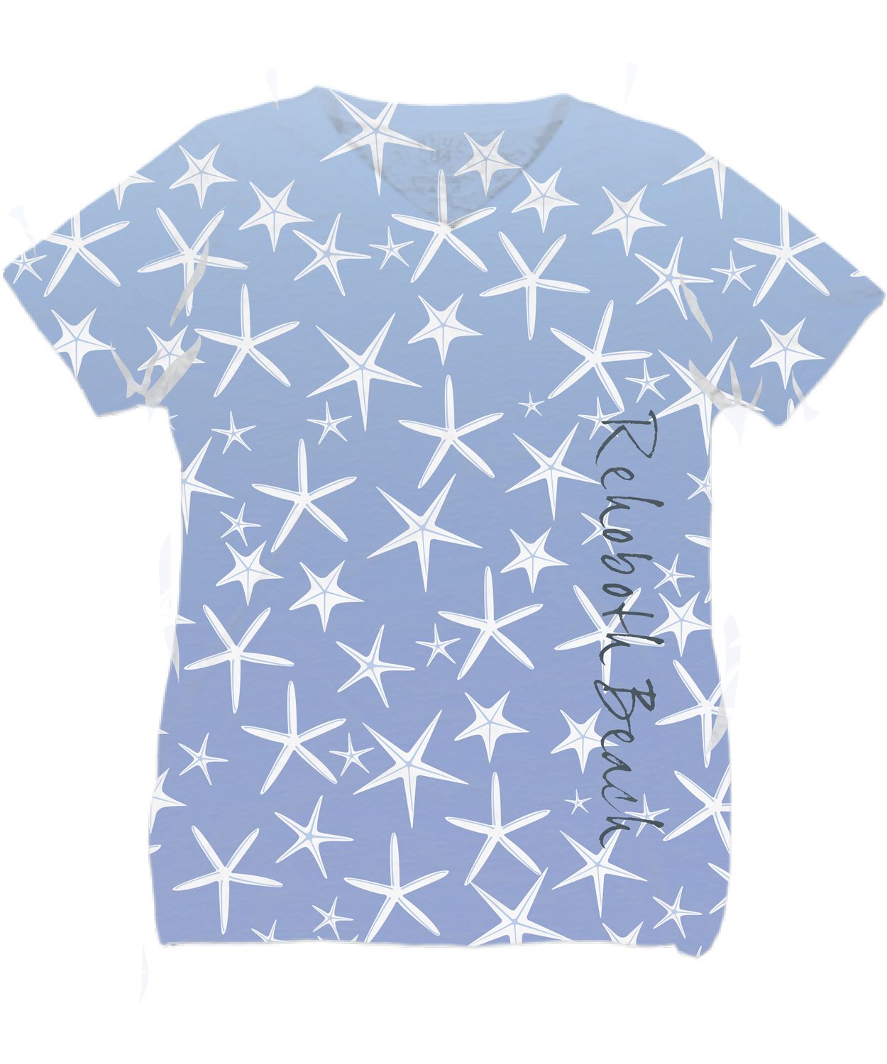 SUBLIMATION GET AWAY STARFISH VNECK SS TEE, Color: PERI, Size: S