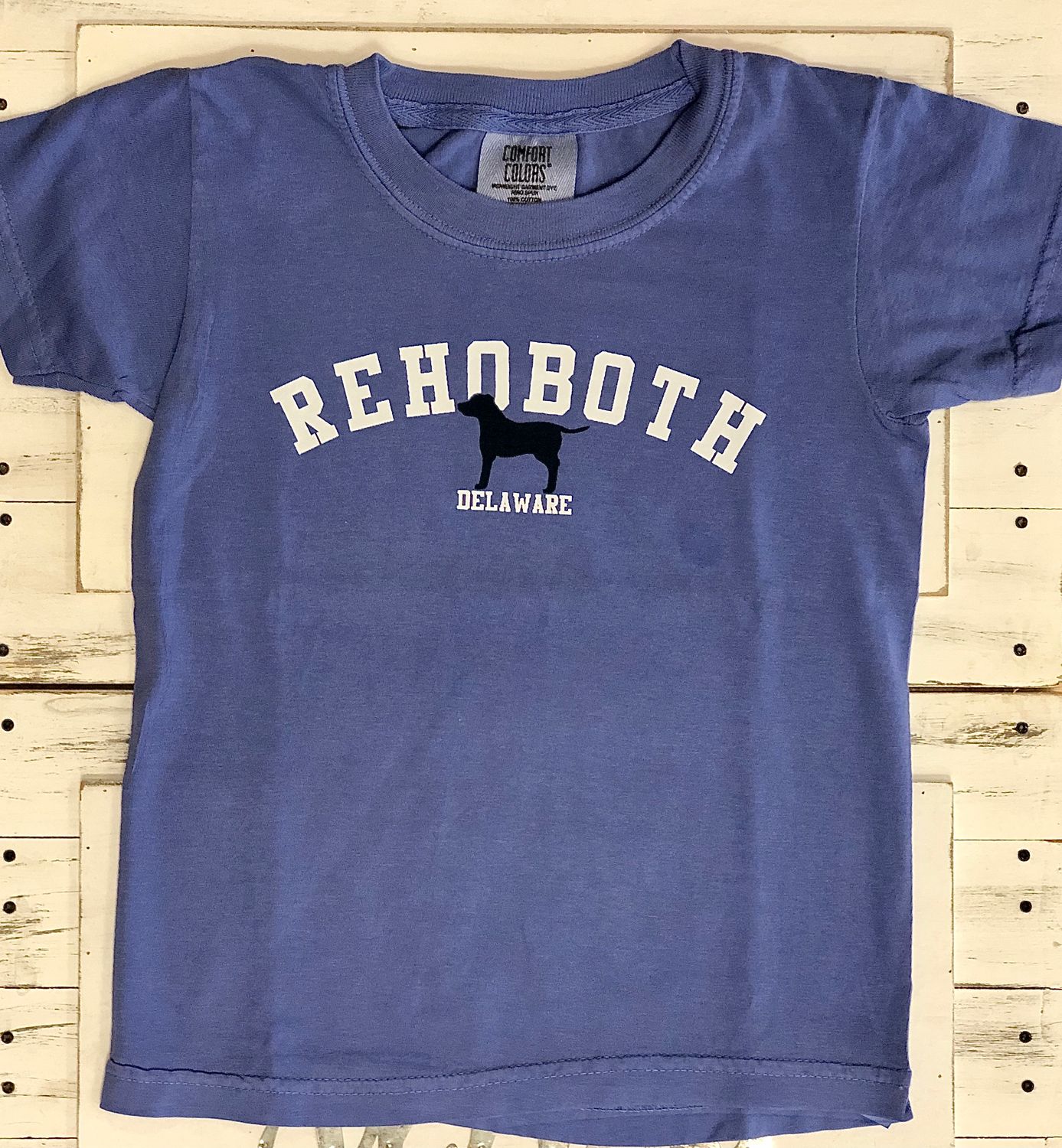 YOUTH CLASSIC BEACH SS TEE FLO BLUE DOG, Size: XXS