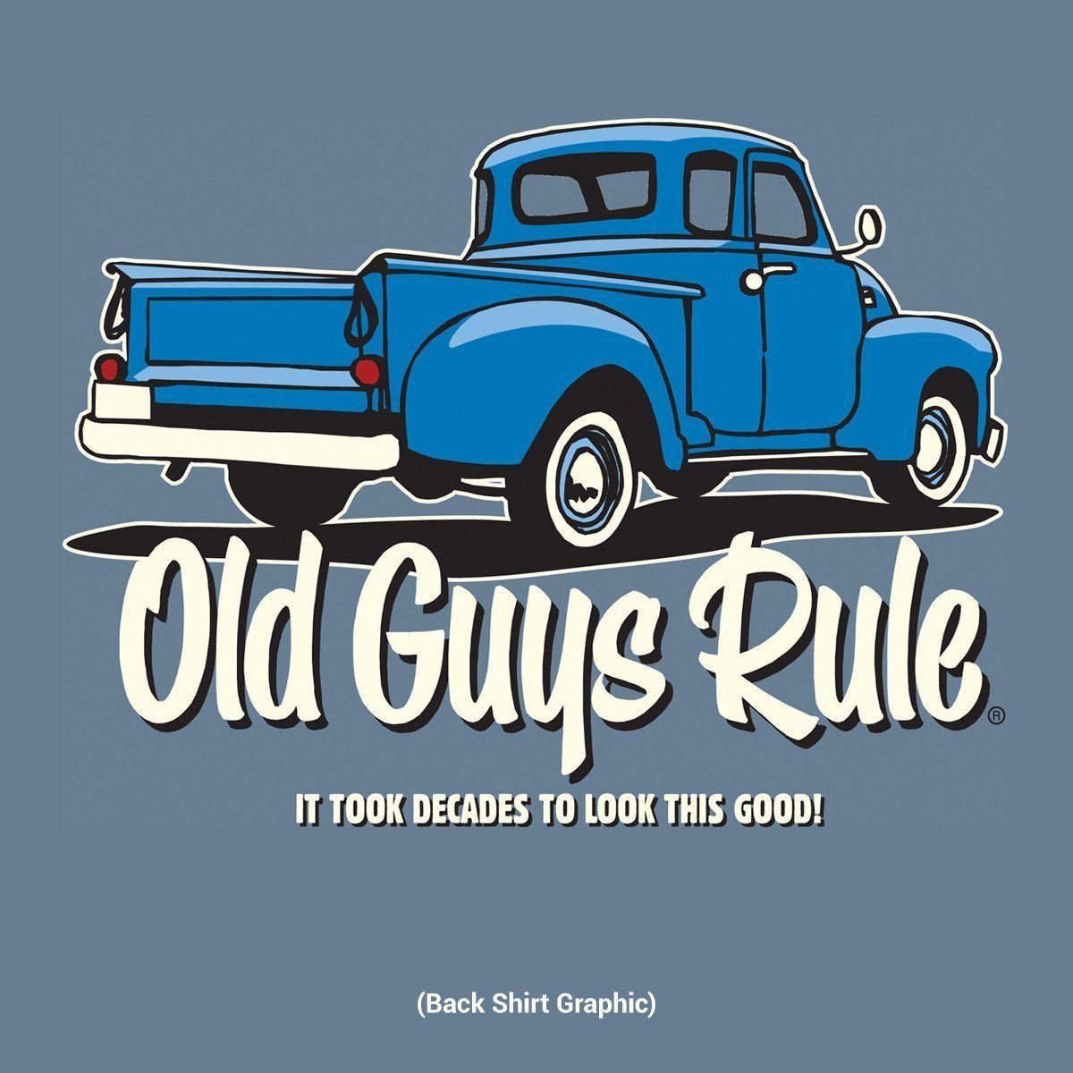 OLD GUYS RULE DECADES SS TEE, Color: STEEL BLUE, Size: M
