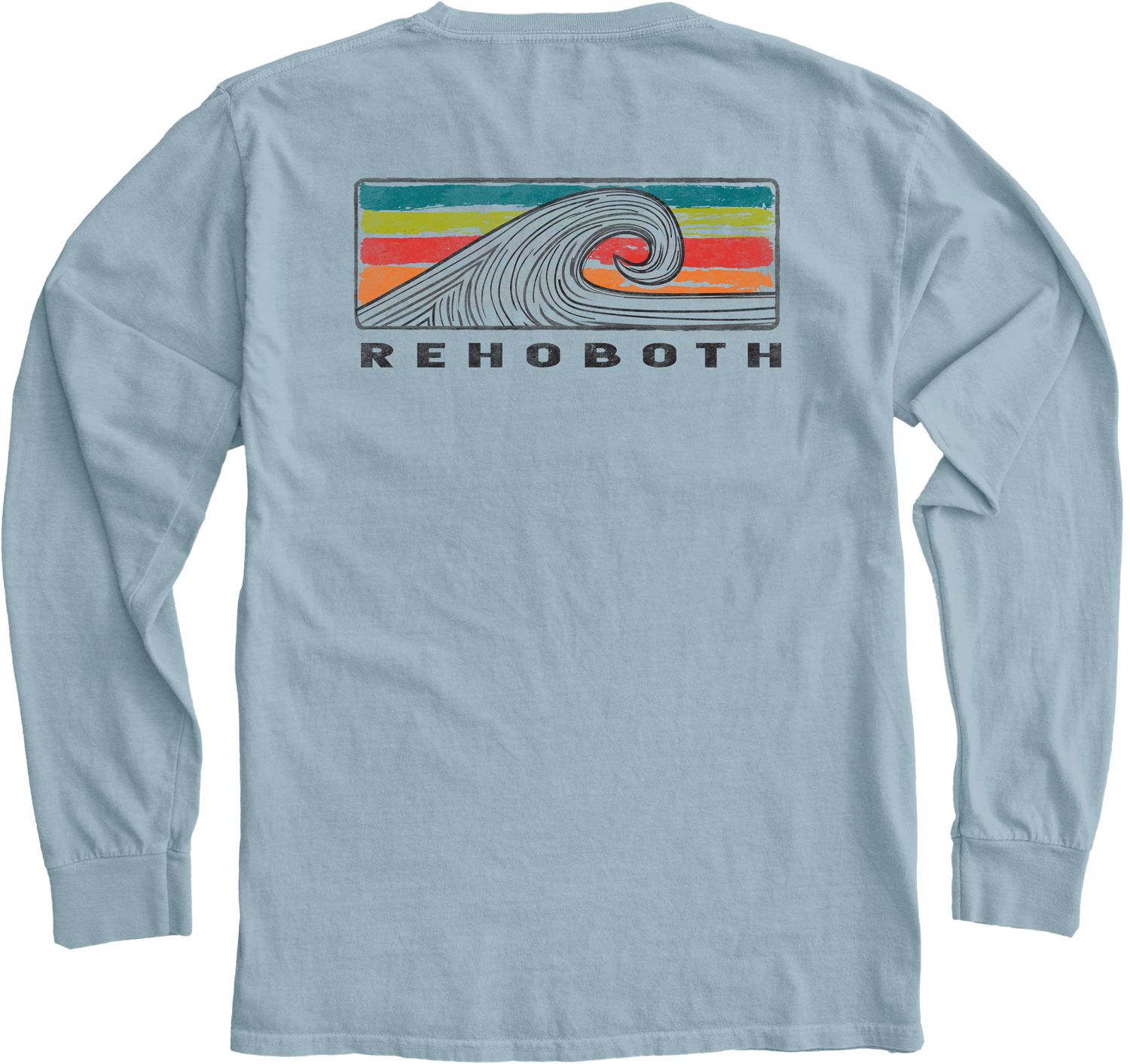 BUSTICATE WAVE LS TEE, Color: DENIM BLUE, Size: S