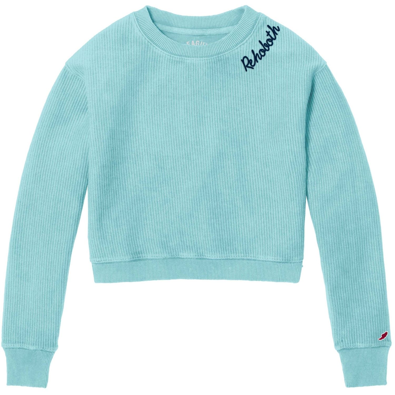 LEAGUE CROP CORDED CREWNECK