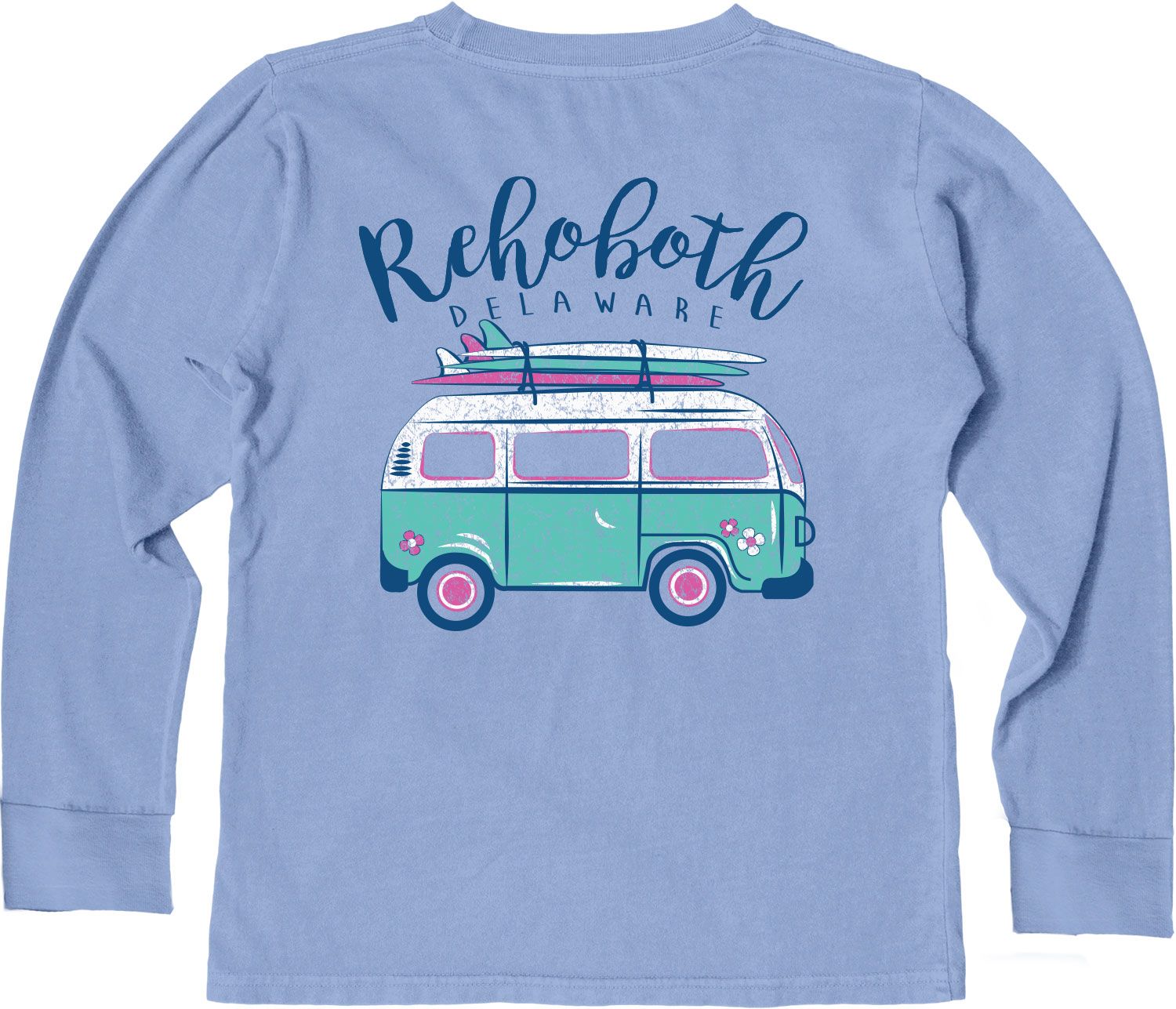 YOUTH AMERIGO SURF VAN LS TEE, Color: CORNFLOWER BLUE, Size: XS