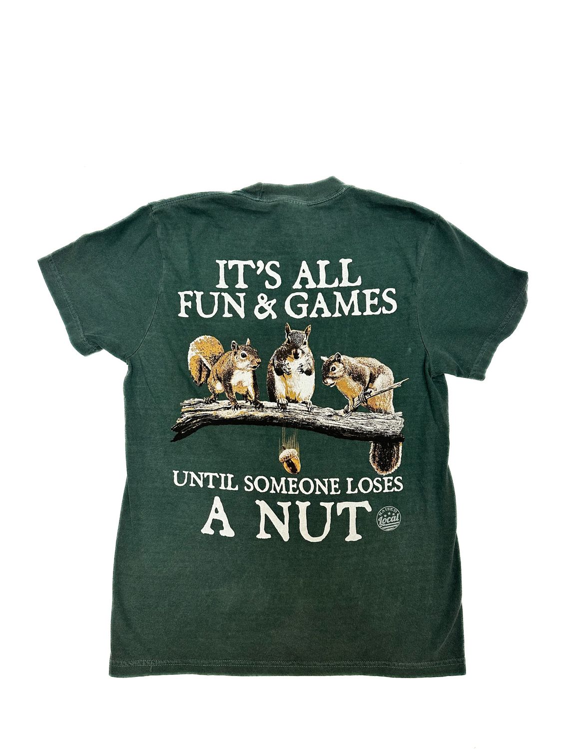 FUN AND GAMES SQUIRREL NUTS SS TEE, Color: BLUE SPRUCE, Size: S