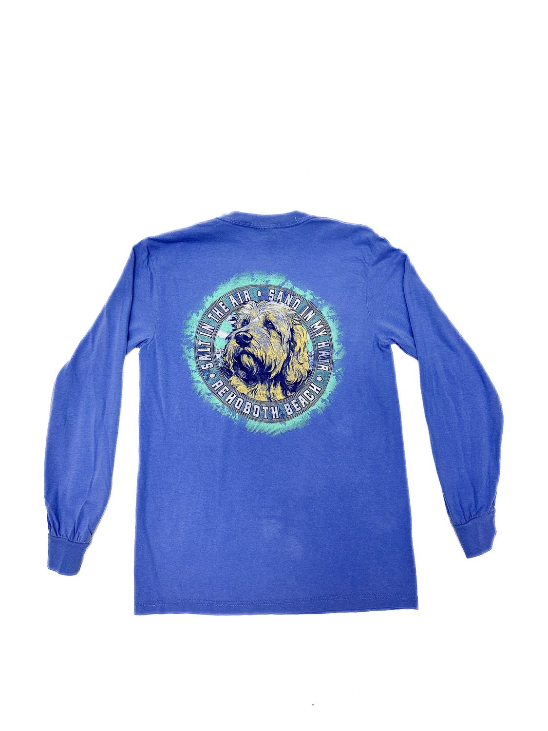 PURVEYOR BEACH DOODLE LS TEE, Color: FLO BLUE, Size: S