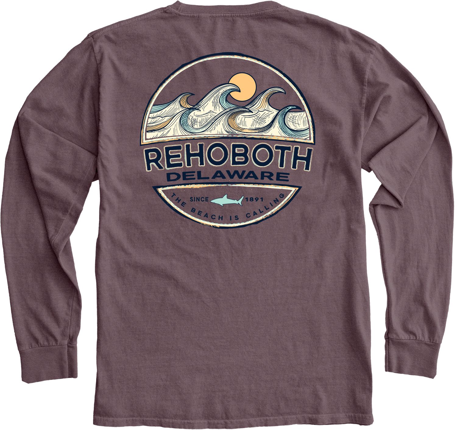 SHAKE UP WAVES LS TEE, Color: PORT, Size: S