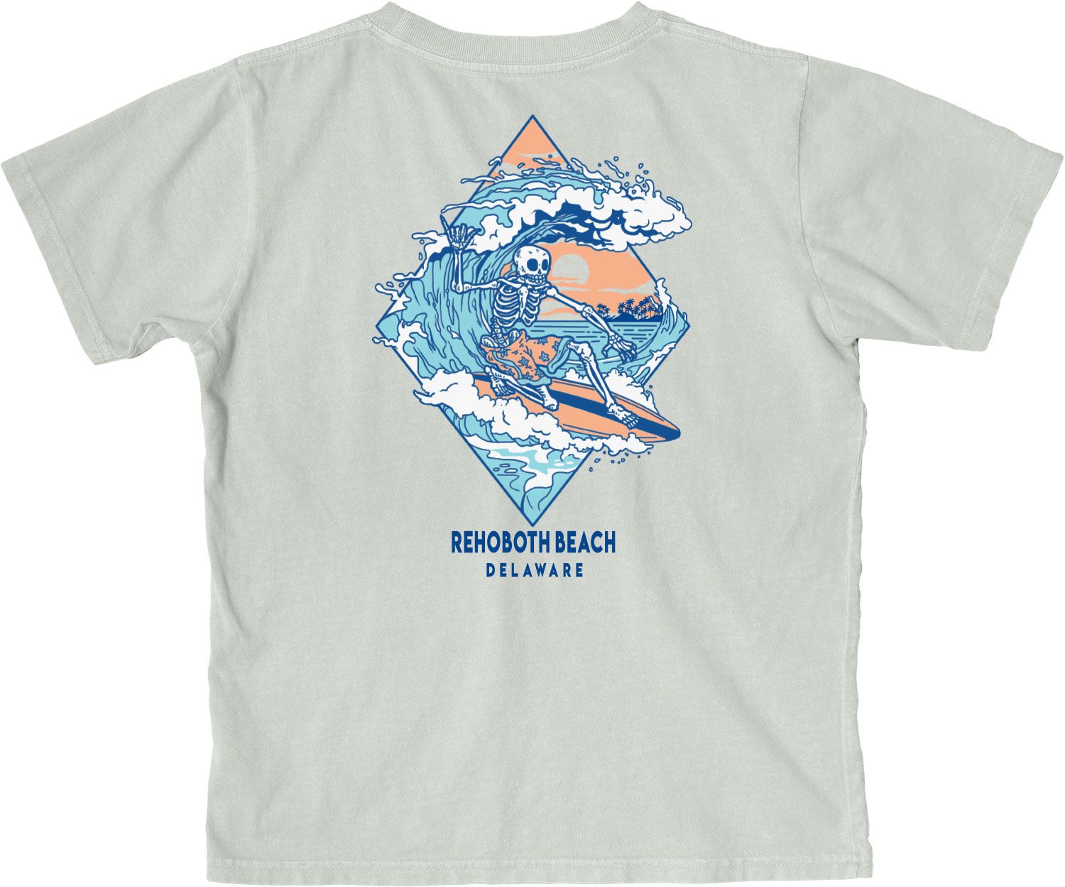 YOUTH SURFING SKELETON SS TEE, Color: CEMENT, Size: XS