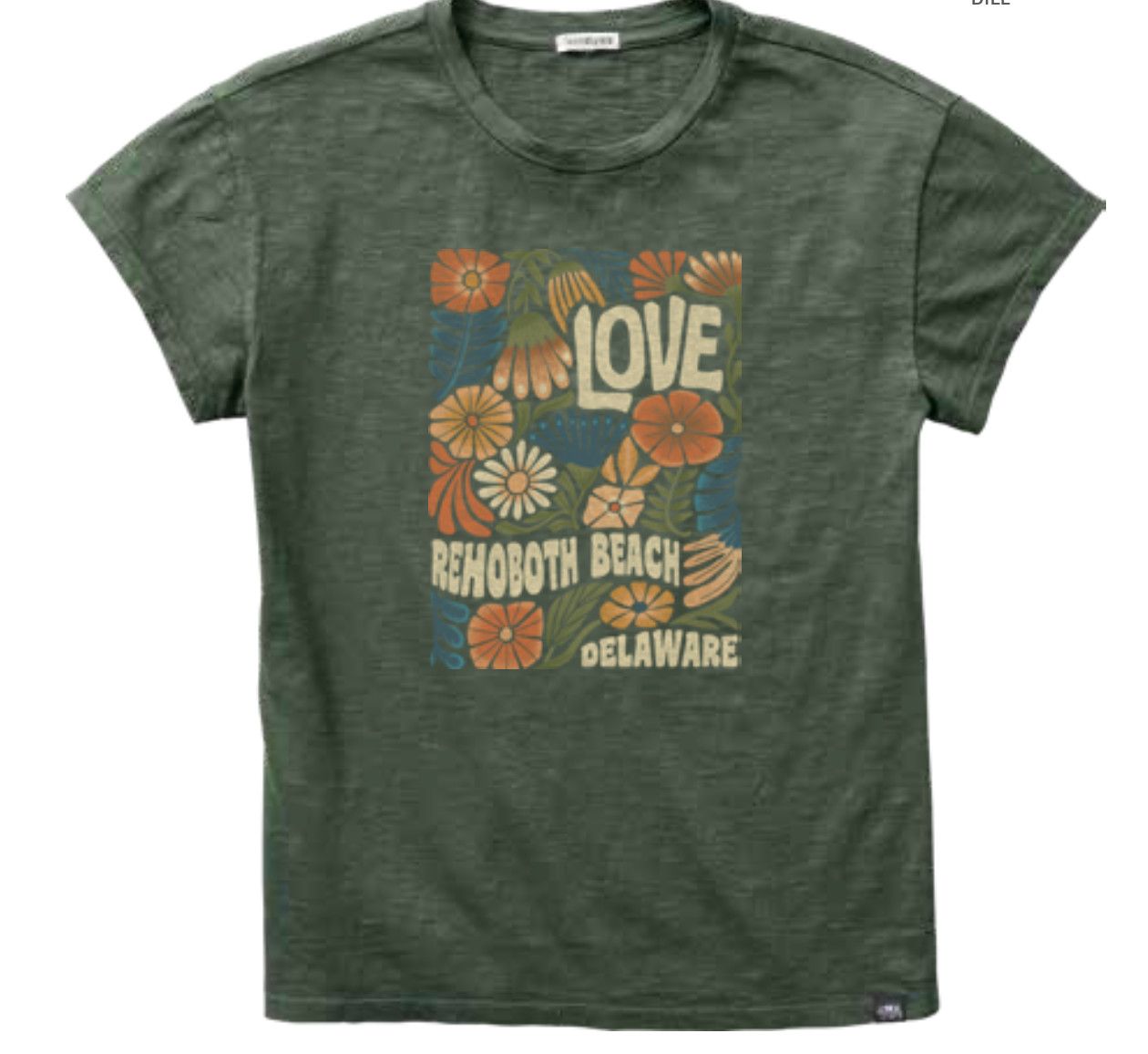 PIGMENT DYED SPLENDID LOVE SS TEE, Color: DILL, Size: S