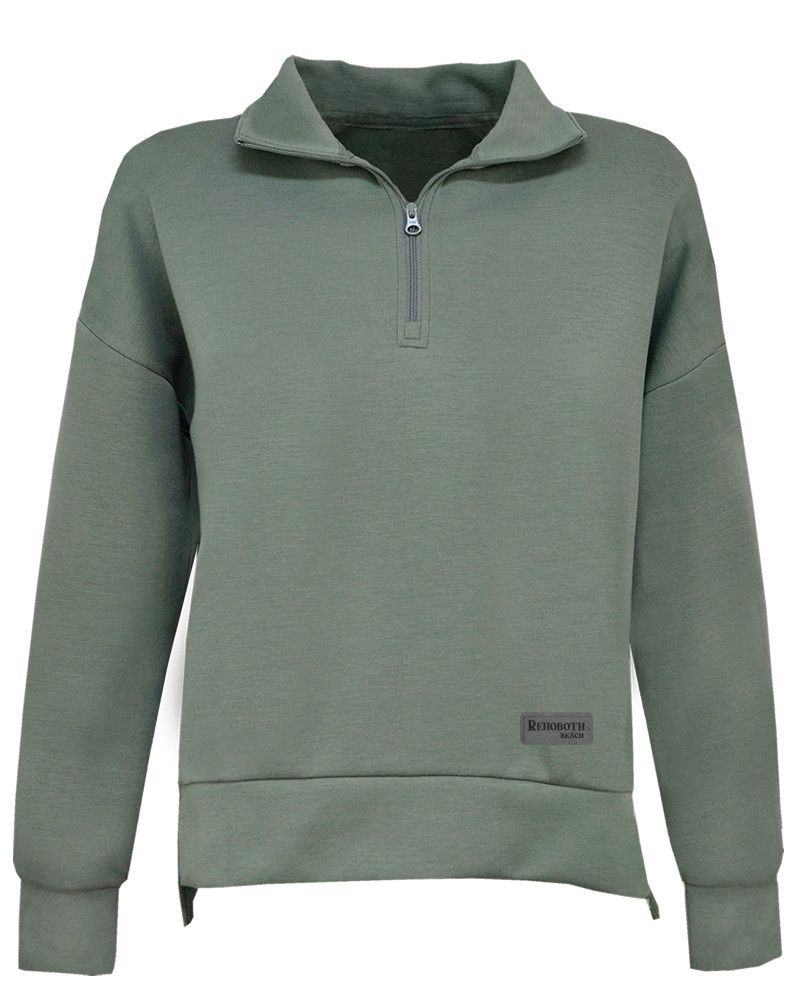 CORA 1/2 ZIP, Color: SAFARI GREEN, Size: XS