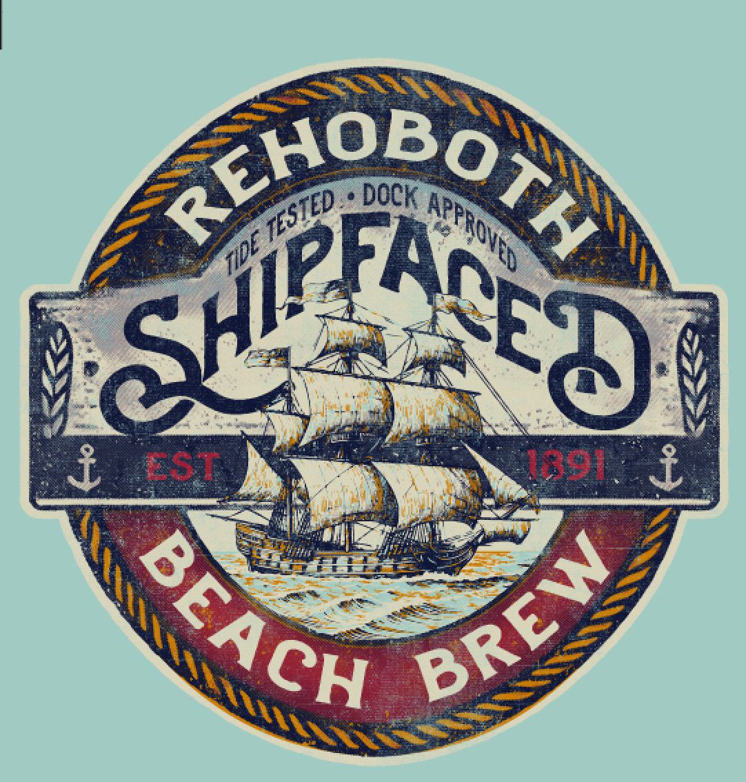SHIPFACED BREW SS TEE, Color: SEAFOAM, Size: S