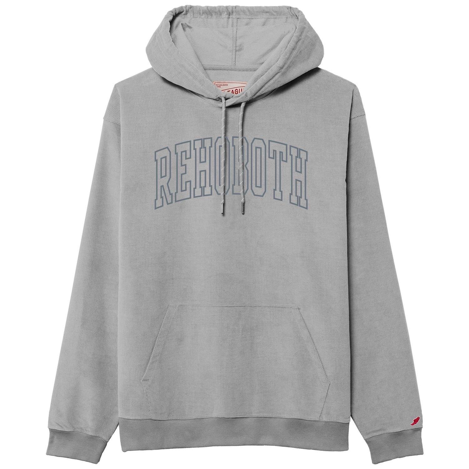 CORD EMBROIDERED HOODIE, Color: COASTAL GREY, Size: S
