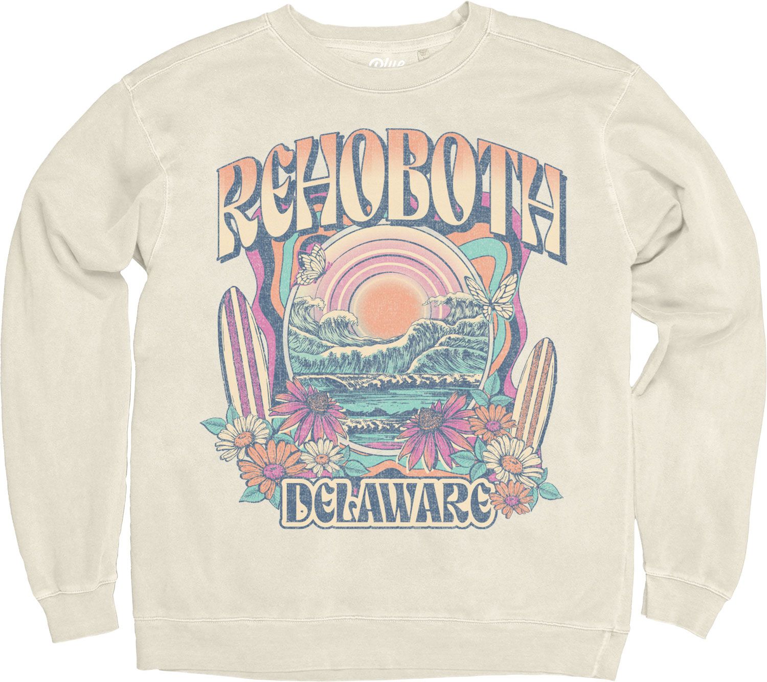 SLANTLER WAVES CREWNECK, Color: IVORY, Size: S