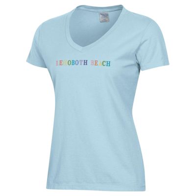 WOMENS EMBROIDERED VNECK SS TEE