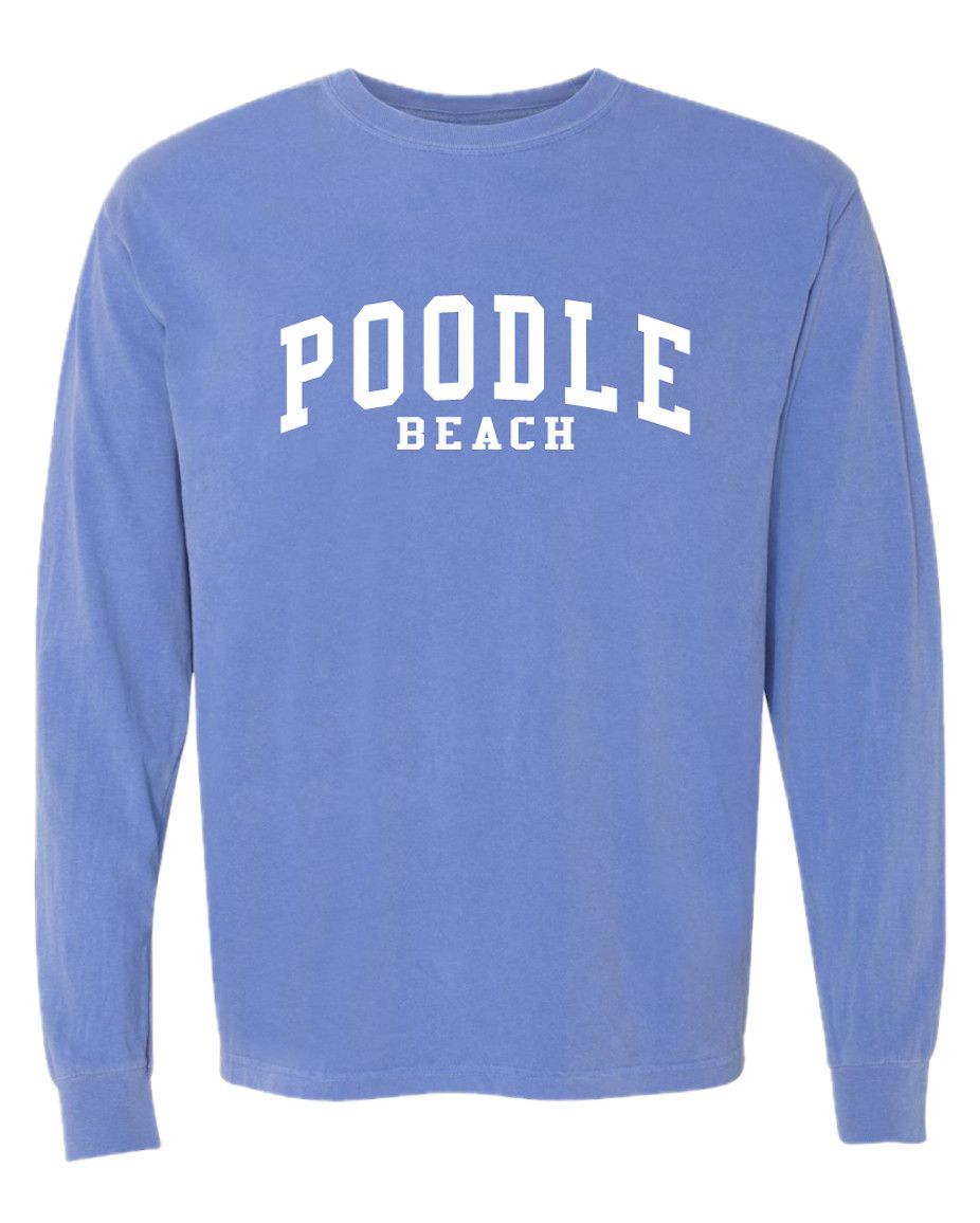 CLASSIC POODLE BEACH LS TEE, Color: FLO BLUE, Size: S