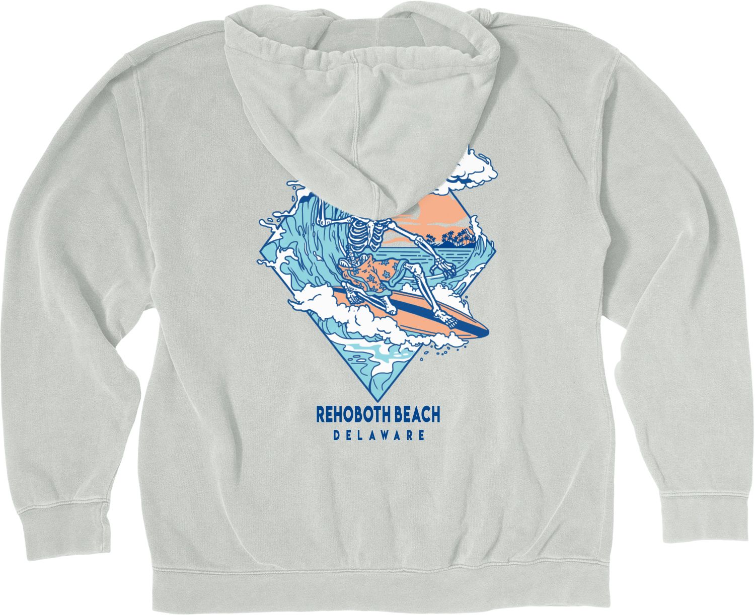 SURFING SKELETON HOODIE, Color: CEMENT, Size: S