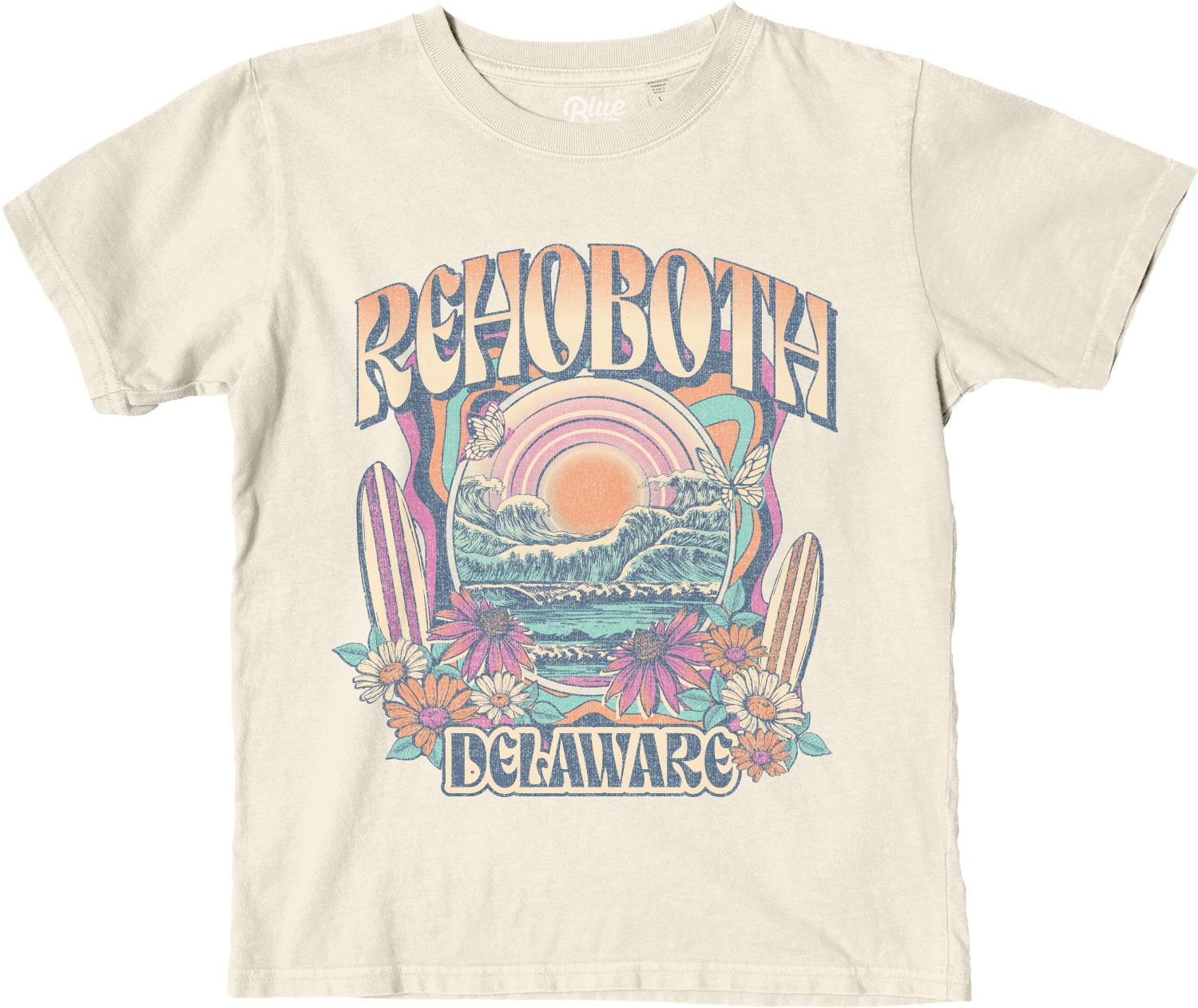 YOUTH SLANTLER WAVES SS TEE, Color: IVORY, Size: XS