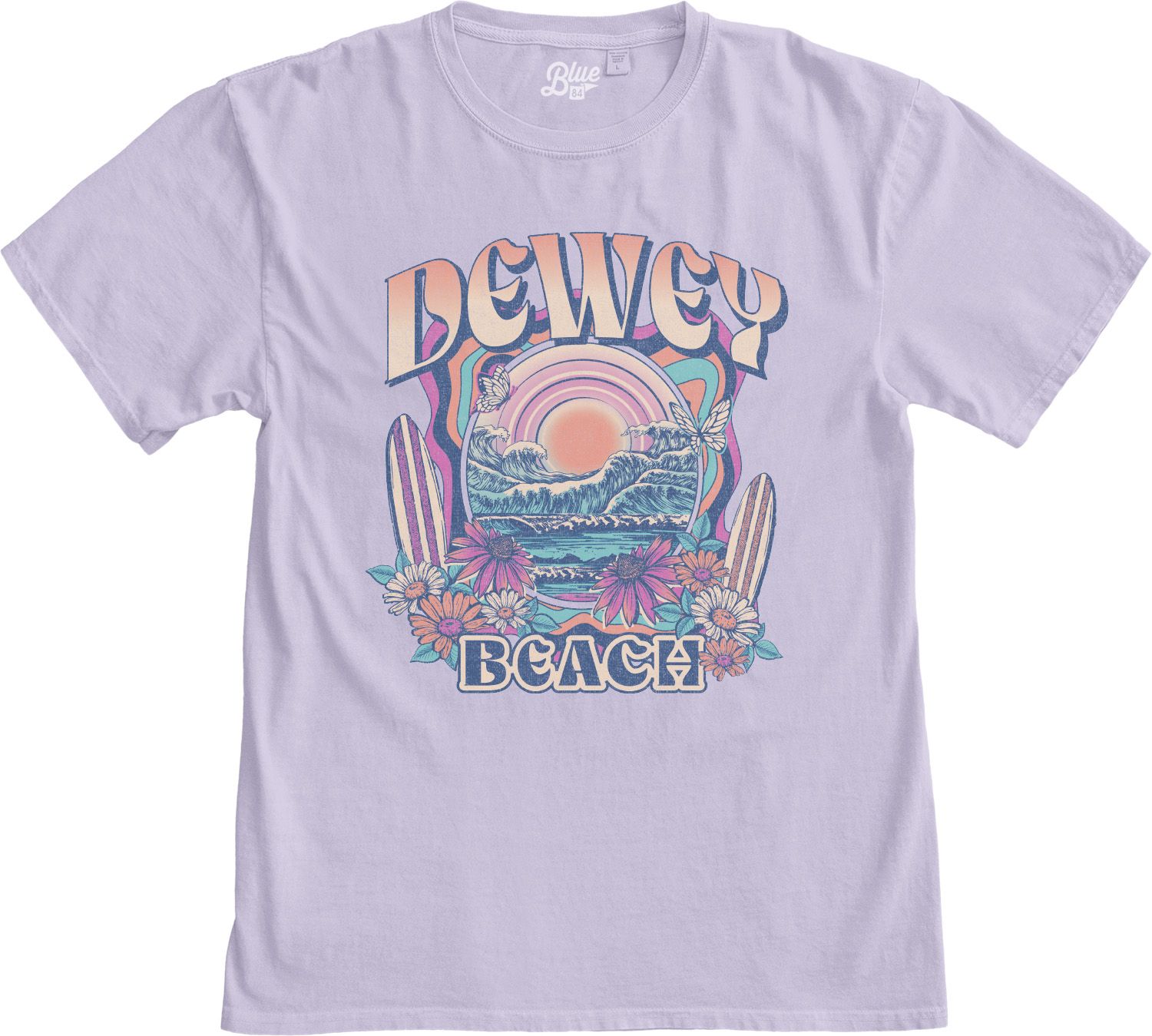 DEWEY SLANTLER WAVES SS TEE, Color: THISTLE, Size: S
