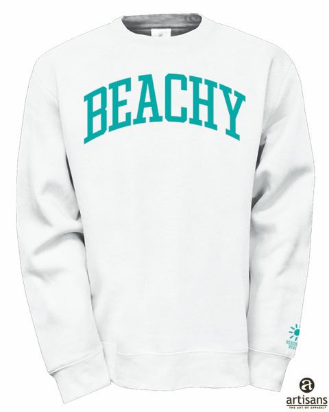 BEACHY SUN CREWNECK, Color: WHITE, Size: S