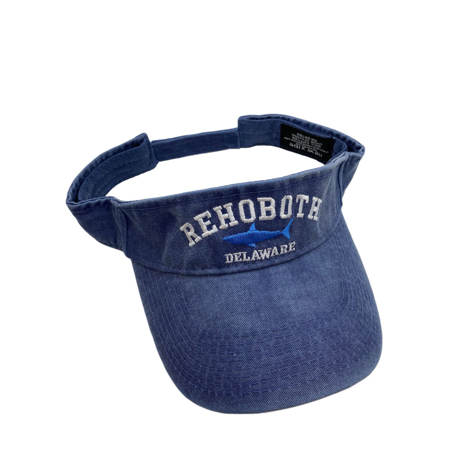 CLASSIC COTTON BEACH VISOR ADJUSTABLE OS DENIM SHARK