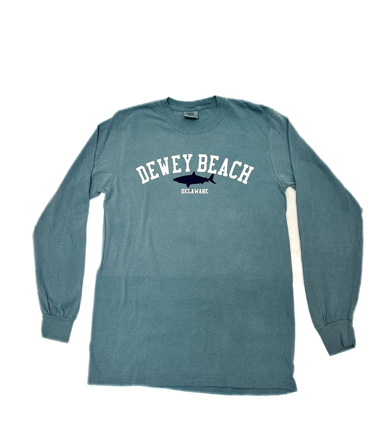 MENS CLASSIC DEWEY BEACH LS TEE, Color: ICE BLUE SHARK, Size: S