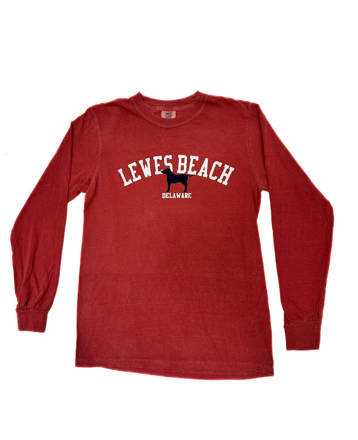 CLASSIC LEWES BEACH LS TEE, Color: CRIMSON DOG, Size: S