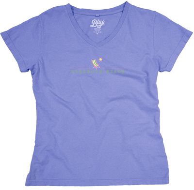 WOMENS SLING CHAIR EMBROIDERED VNECK TEE
