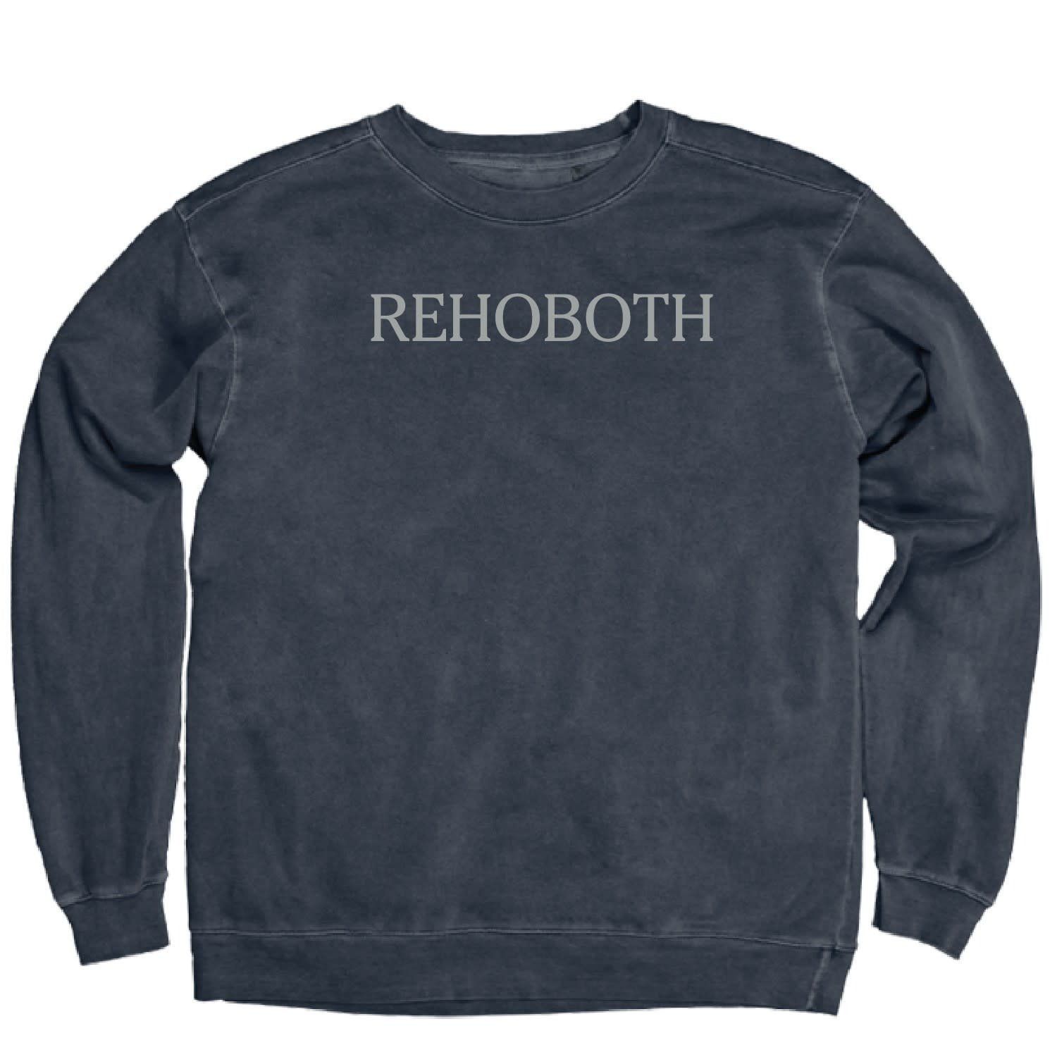 TONAL SIMPLE EMBROIDERED CREWNECK, Color: INDIGO, Size: S