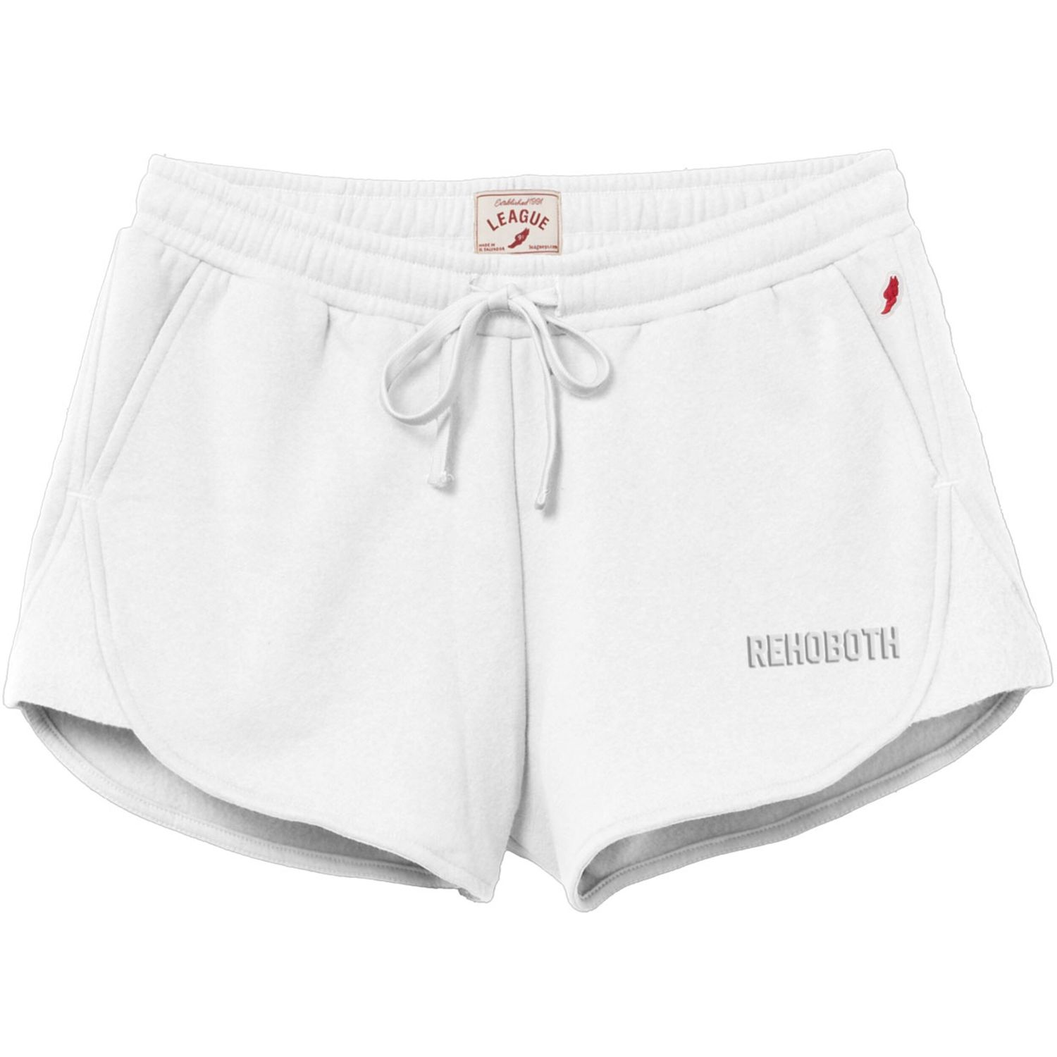 LEAGUE REVERSE EMBOSSED SHORTS, Color: WHITE, Size: S