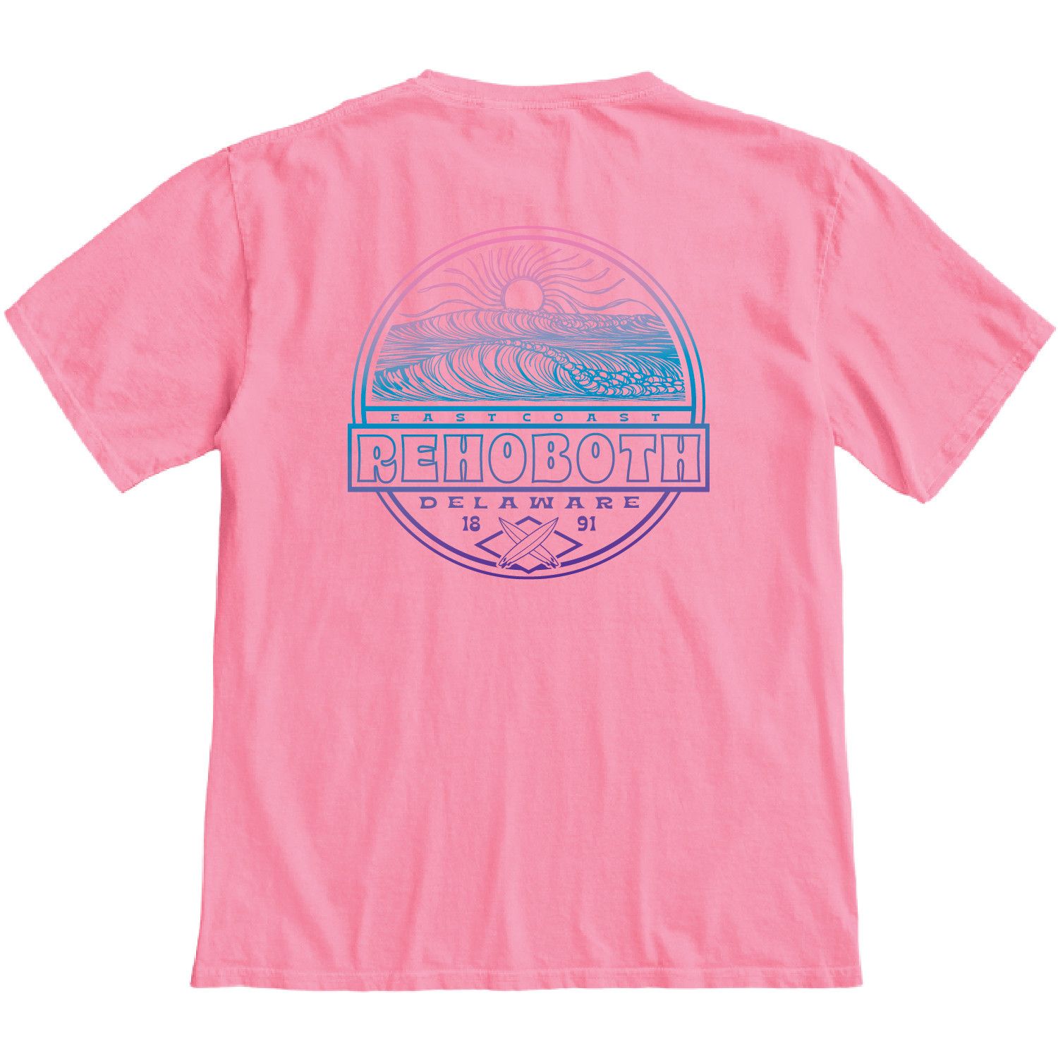 WESTERN MARKET WAVES SS TEE, Color: HOT PINK, Size: S