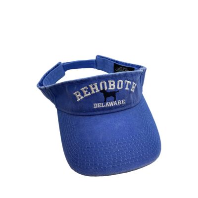 CLASSIC COTTON BEACH VISOR ADJUSTABLE OS FLO BLUE DOG