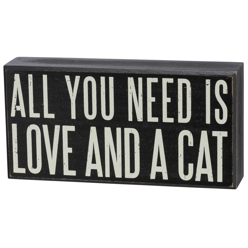 PET LOVER BLOCK SIGNS LOVE AND A CAT