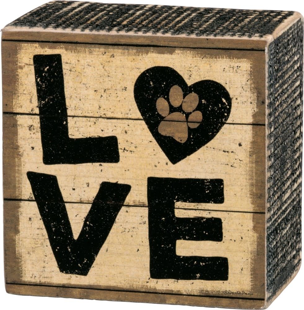 PET LOVER BLOCK SIGNS LOVE PAW PRINT