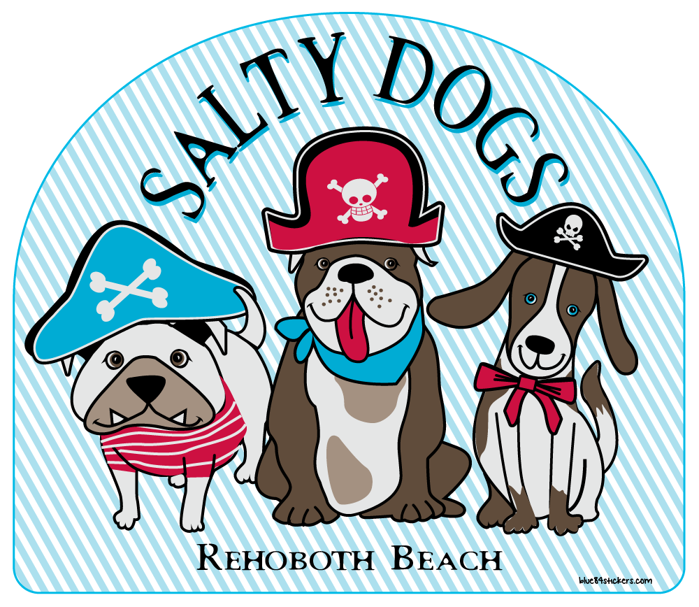 BEACH STICKER SALTY DOGS