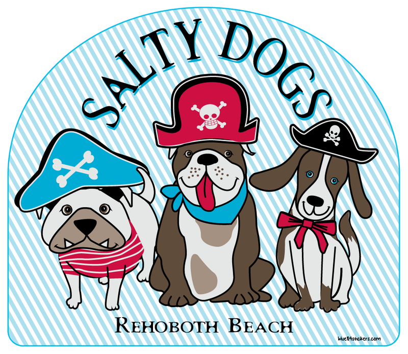 BEACH STICKER SALTY DOGS