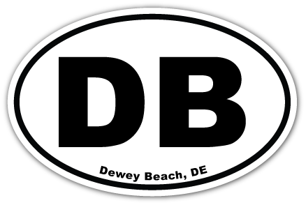 EURO STICKER 5.75 x 3.875 OVAL DEWEY BEACH