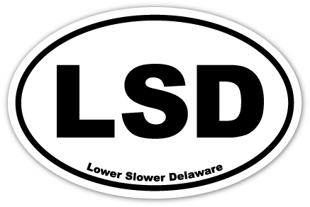 EURO STICKER 5.75 x 3.875 OVAL LOWER SLOWER DELAWARE