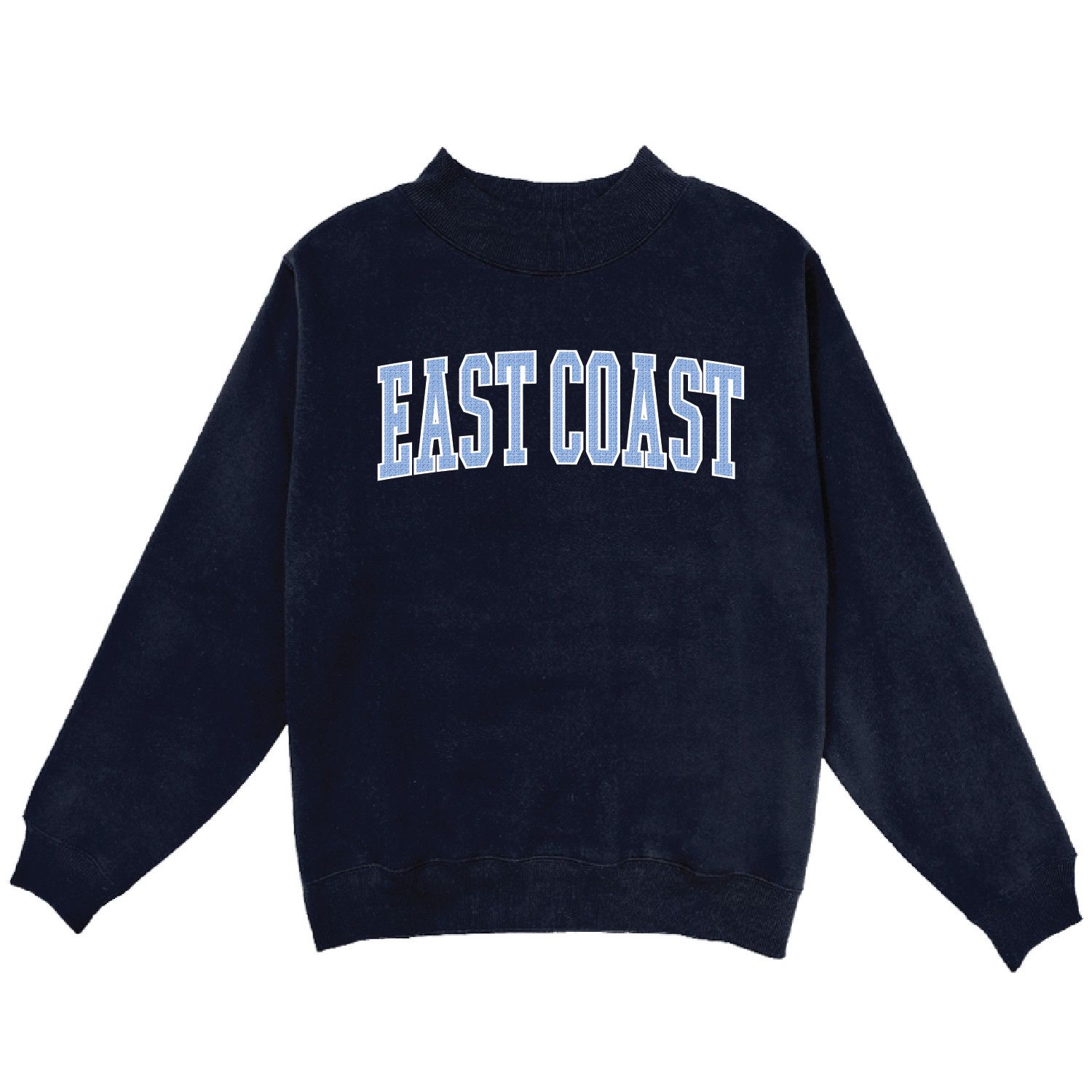 BERKY APPLIQUE MOCK NECK, Color: NAVY - EAST COAST, Size: S