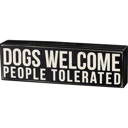 PET LOVER BLOCK SIGNS DOGS WELCOME PEOPLE TOLERATED
