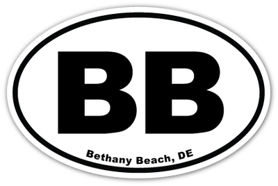 EURO STICKER 5.75 x 3.875 OVAL BETHANY BEACH