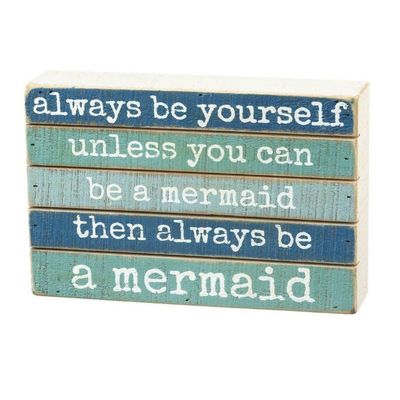 BEACH LOVER BLOCK SIGNS ALWAYS BE A MERMAID