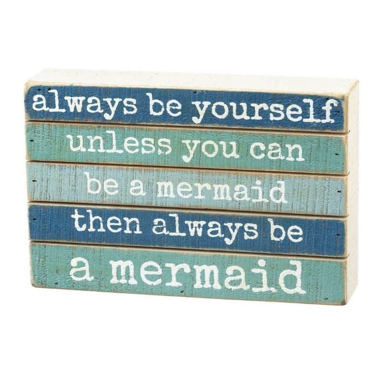 BEACH LOVER BLOCK SIGNS ALWAYS BE A MERMAID