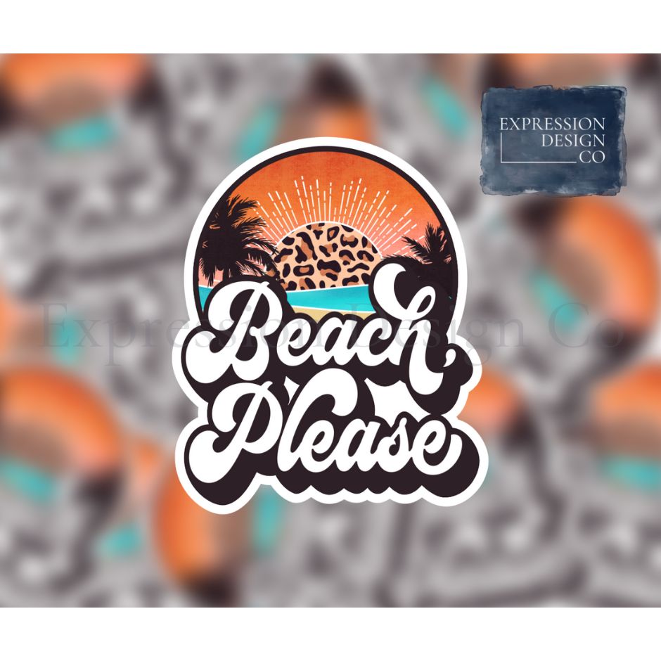 NOVELTY STICKER BEACH PLEASE