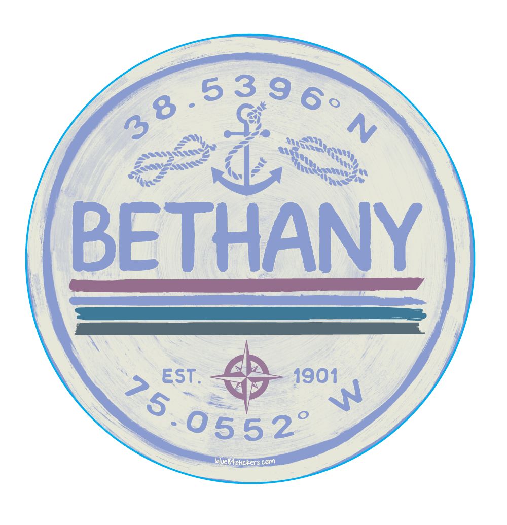 BETHANY BEACH STICKER DELICATO ANCHOR