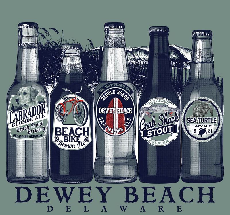 DEWEY BEACH STICKER FIVE BEACH BEERS