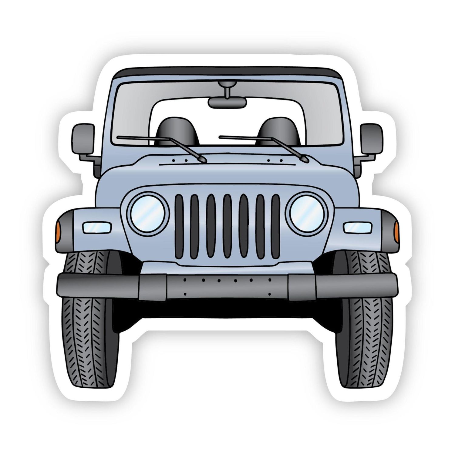 NOVELTY STICKER BLUE JEEP