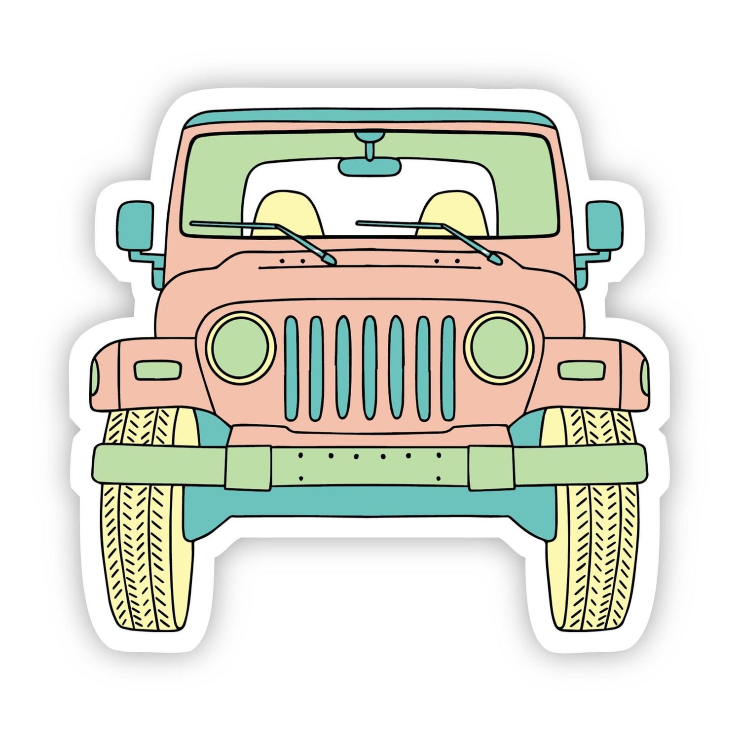 NOVELTY STICKER BEACH JEEP