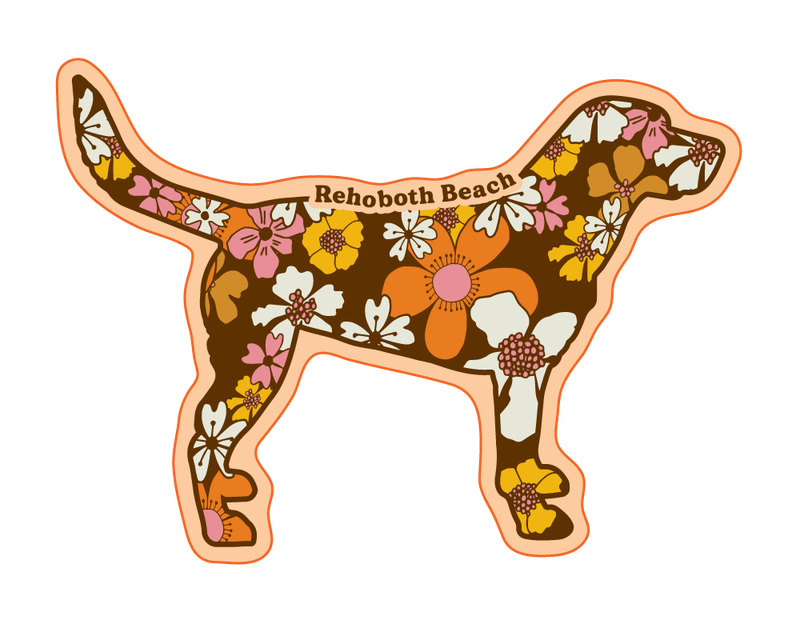 ACRYLIC MAGNET CANINE FLORAL